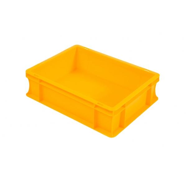 Bac norme Europe 400x300x120 mm - Jaune - Contact alimentaire - Poignées robustes - Rolléco_0