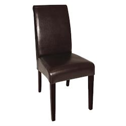 Chaises en Simili Cuir à Dossier Incurvé - Lot de 2 - Bolero - marron Bois massif GAS-GF956_0