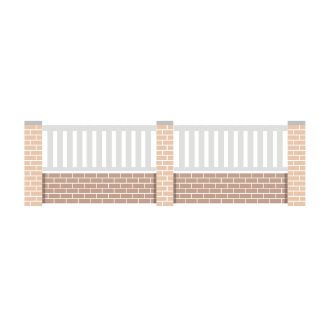 Carnau - clôtures en pvc - sothoferm - avec lames ajourées verticales de 70 x 20 mm et traverses de 120 x 28 mm_0