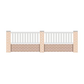 Carnau - clôtures en PVC - Sothoferm - lames ajourées verticales 70 x 20 mm et traverses 120 x 28 mm - dimensions standard ou sur mesure_0