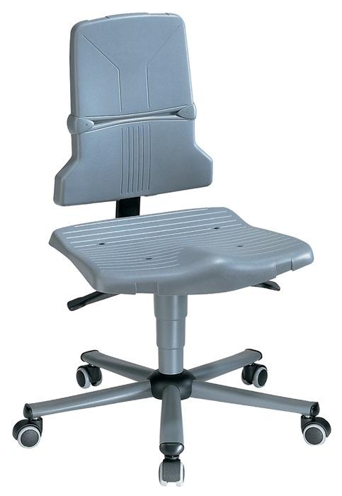 Chaise atelier pivotante Sintec - rouleaux en polypropylène gris - hauteur réglable 430-580 mm - BIMOS S9803-1000_0