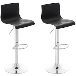 Décoshop26 - Lot de 2 tabourets de bar design classique hauteur réglable en plastique noir et métal chromé 10_0004185 - noir 3000251972733_0