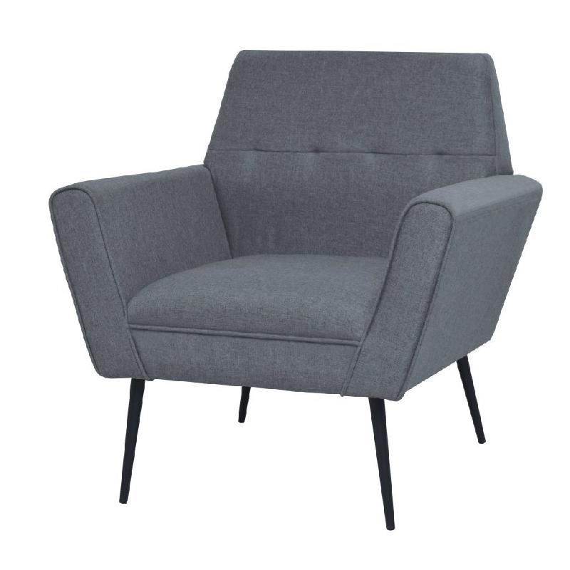 Fauteuil lounge design - acier et tissu gris clair - 72x66x78 cm - modèle 1102325_0