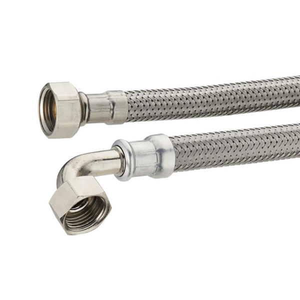 Flexible sanitaire coude tresse inox - 100cm - 3/4 ff_0