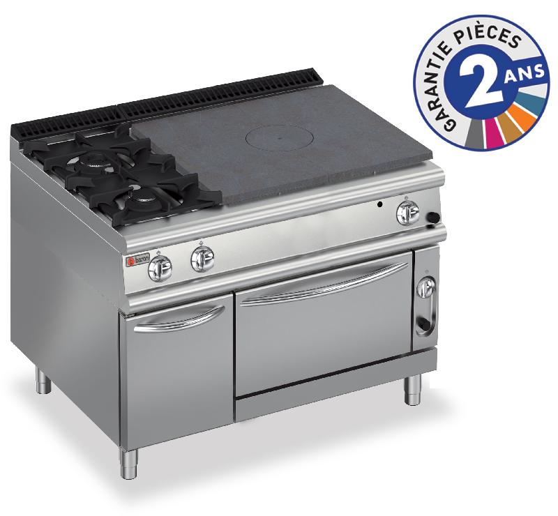 Fourneau Baron - 2 feux vifs gaz, plaque coup de feu sur four gaz et placard neutre - Gamme 700 - 70TPFG121_0