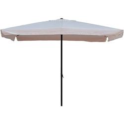 Garden Friend Parasol Rectangulaire Couverture polyester armature acier Avec manivelle 2x3 m x 2.4 h m blanc - blanc polyester O850004_0