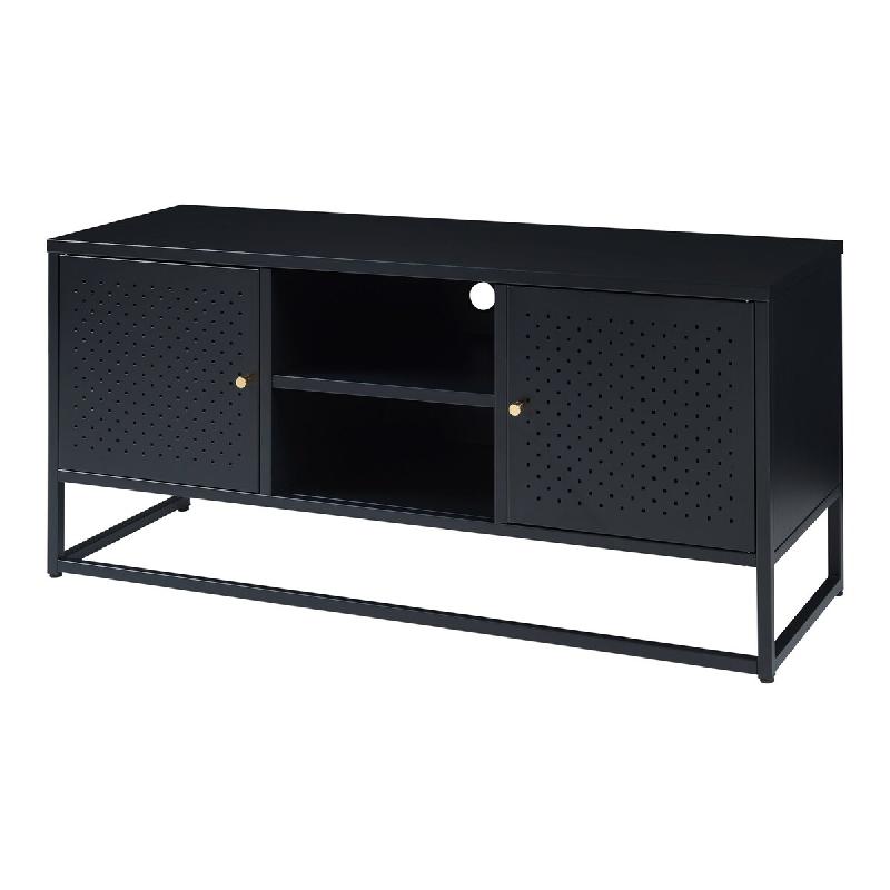 Helloshop26 - Meuble TV support télévision salon étagère acier 120 x 40 x 55 cm noir 03_0010058 - noir acier 3000225014636_0