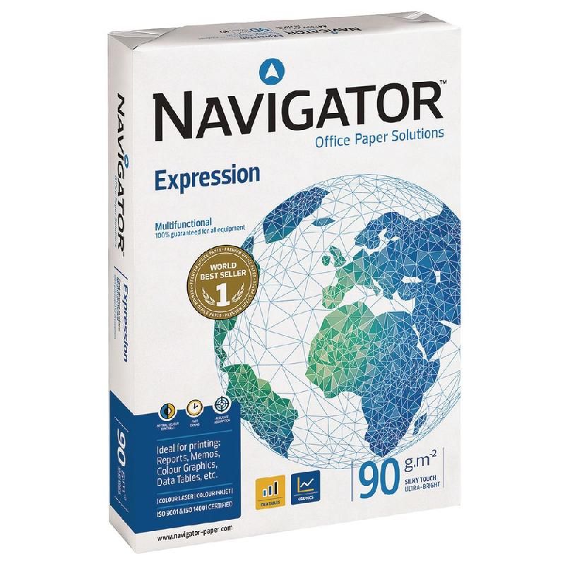 NAVIGATOR PAPIER EXPRESSION - RAMETTE DE 500 FEUILLES - FORMAT A4 (90 G/M²) - COULEUR BLANC (PRIX À L'UNITÉ)