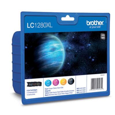 Pack 4 cartouches Brother LC1280XL noir + cyan + magenta + jaune pour imprimantes jet d'encre_0