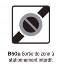 Panneau routier - Signalisation verticale de police Type B50a - Sortie de zone à stationnement interdit_0
