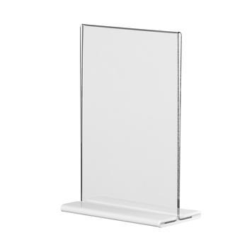 Porte-menu de table 'Jordan' - formats standard A5 - acrylique transparent avec socle blanc_0