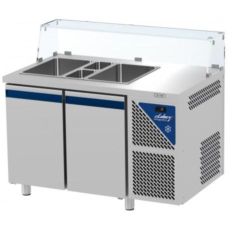 Saladette positive +4/+10°C sans groupe logé - 300L - 2 GN 1/1 + 2 GN 1/4 - 2 portes pleines - profondeur 700 mm - Dalmec - SAL702SGC-2_0
