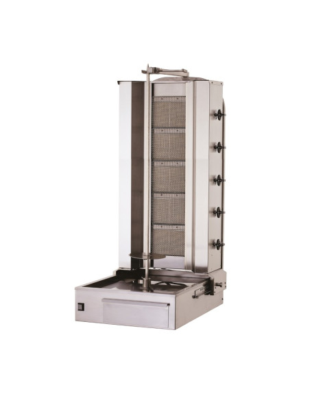 Shoarma gaz SOFRACA 5 brûleurs céramique - cuisson homogène jusqu'à 80 kg - inox AISI 304_0