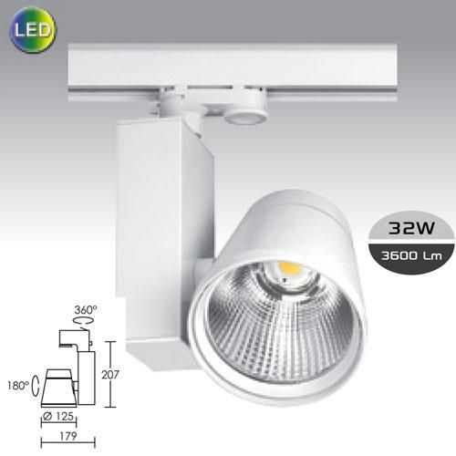 Spot blanc Mendy 45 LED - 45W - 4000K - pour rail 3 allumages - Aric_0