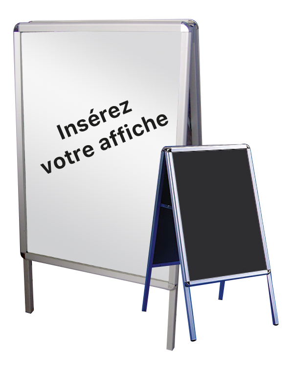 Stop trottoir Clic clac alu - idéal pour visuels grand format - 500x700mm ou 700x1000mm - SERIFRANCE_0
