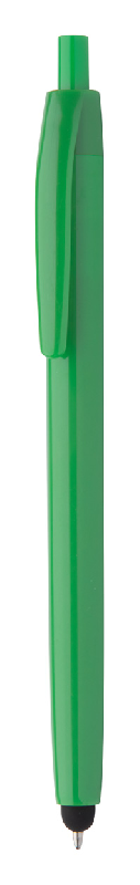 Stylo à bille en plastique - clip large pour impression - encre bleue - couleur vert - 8,5g_0