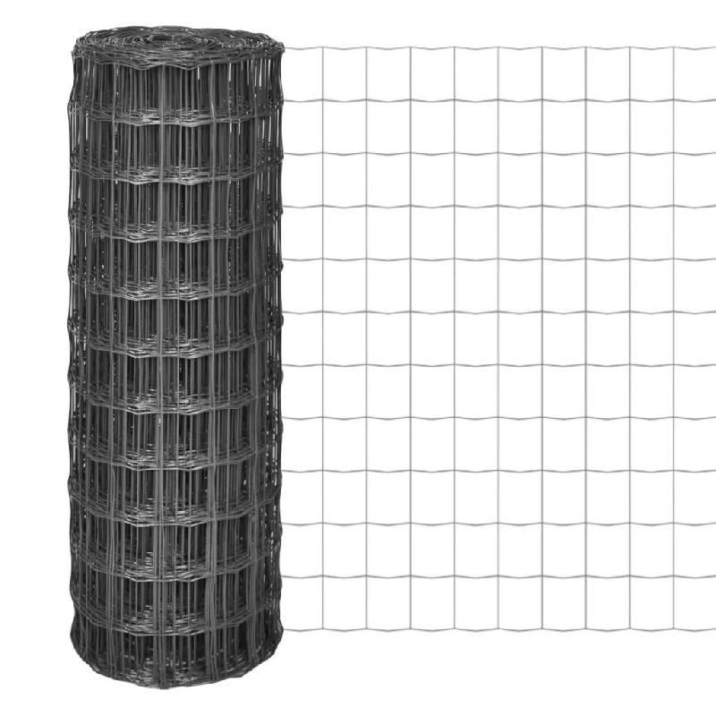 Vidaxl clôture euro acier 25 x 0,8 m gris 142514_0