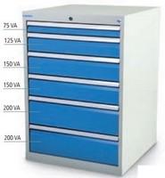 Armoire d'atelier à tiroirs T 736 - 705 x 736 x 1019 mm - 6 tiroirs - Référence 700/1122V10A_0