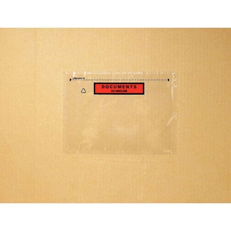 Boîte de 100 pochettes d'expédition auto-adhésives - documents ci-inclus - 228x165mm_0