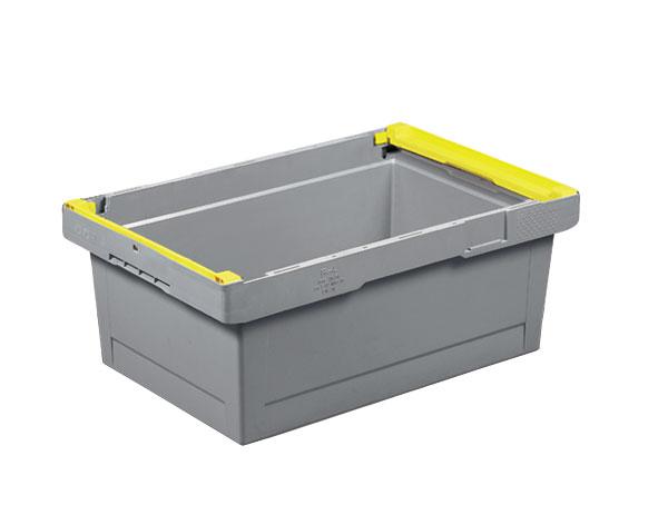 Caisse plastique delta grise 38 litres avec supports_0