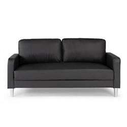 Canapé 3 places - Simili Noir - KENT - L 175 x P 80 x H 85 cm AUCUNE - noir 3666373978680_0