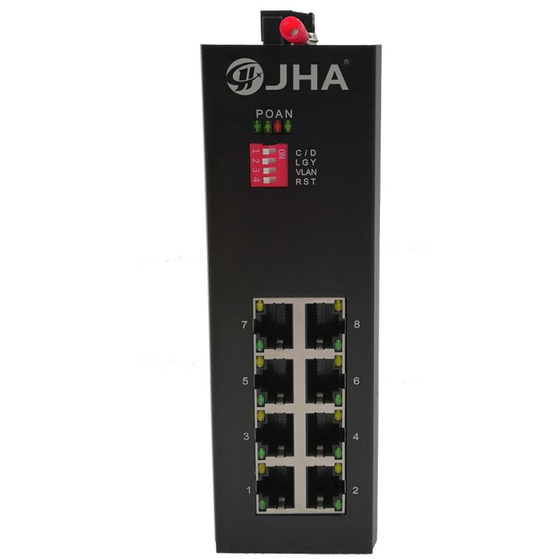 Commutateurs - switch - JHA - 8 ports 10/100/1000TX PoE/PoE+ - JAI-IG08P - industriel, IP40, -40 à 85°C_0