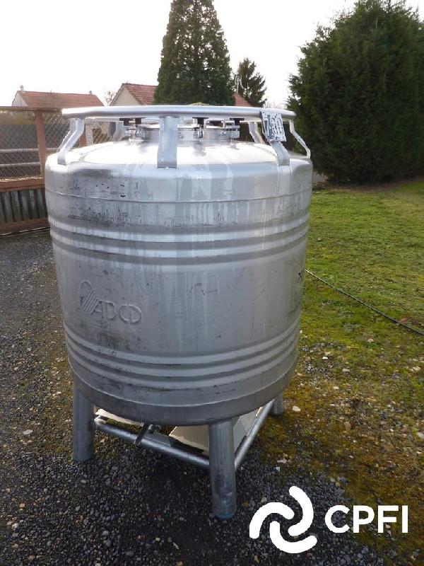 Container IBC/GRV inox rond 1000 L - CON010 - Hauteur 1610 mm - Diamètre 1110 mm_0
