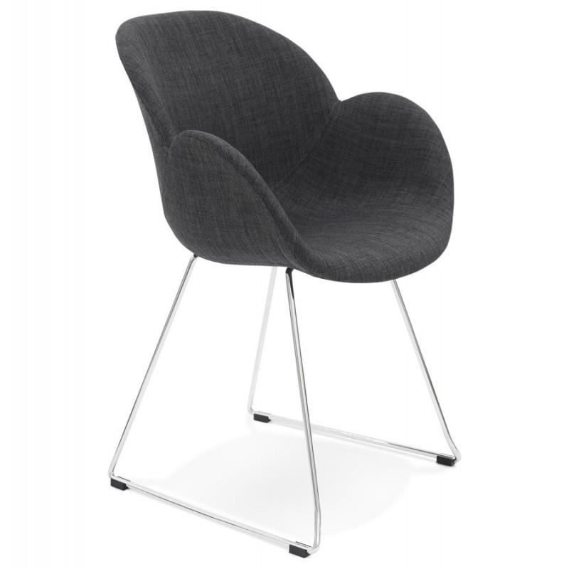 FAUTEUIL DESIGN EN TISSU JUNGO 87CM NOIR - PARIS PRIX_0