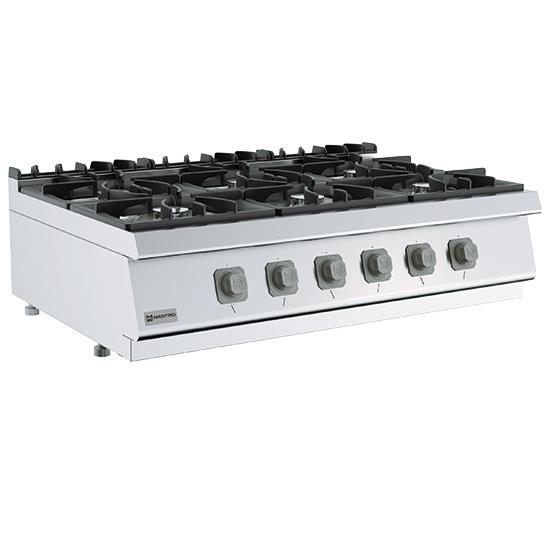 Fourneau à poser professionnel avec 6 brûleurs - 39 kW - modèle MS712PCGT - alimentation gaz_0
