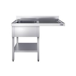 GGM Gastro Plonge Inox 1 bac avec passage lave-vaisselle - P 600 - GGM longueur 1200mm - 4063326195474_0