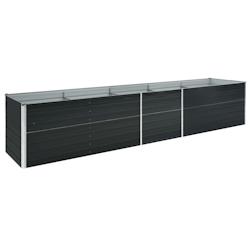 Helloshop26 - Jardinière lit surélevé plantes fleurs jardin acier galvanisé 400 x 80 x 45 cm anthracite 02_0001115 - 3000074741530_0