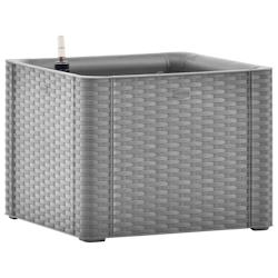 Helloshop26 - Jardinière bac lit surélevé plantes fleurs terrasse jardin de jardin avec système d'arrosage 43 x 43 x 33 cm gris 02_0039770 - 30002_0