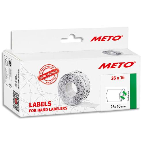 Meto - Boîte de 6 rouleaux d'étiquettes 26x16 mm blanches sinusoïdales - Adhésif amovible_0