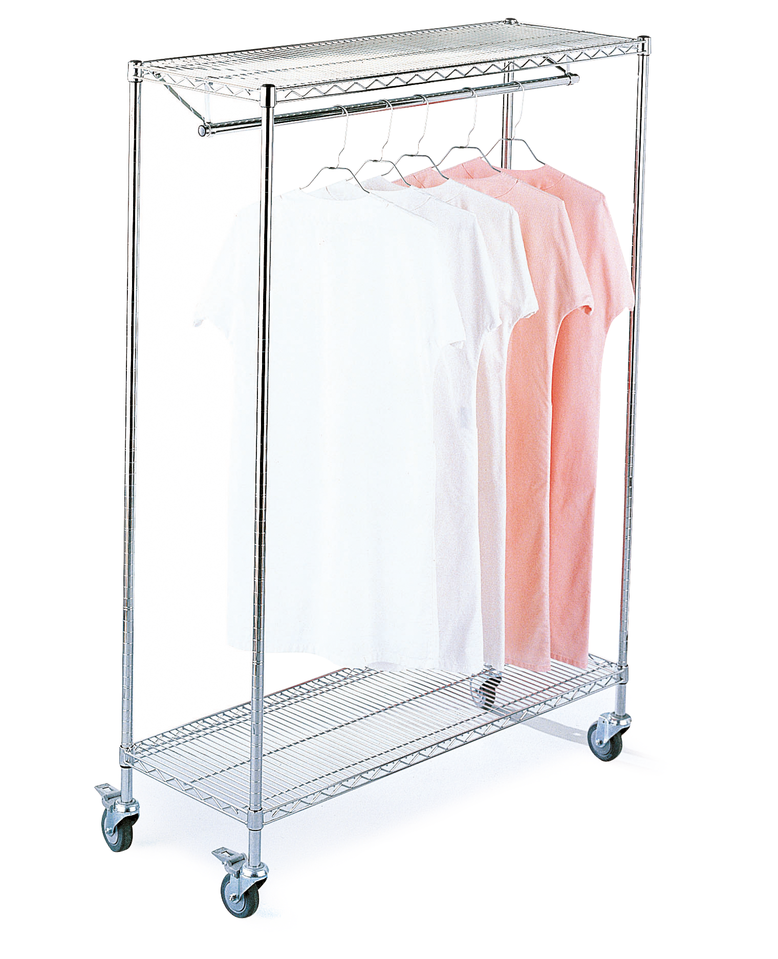 Penderie Hygirack - tube et fil d'acier chromé - 12 dimensions disponibles - charge utile 250 kg par étagère_0