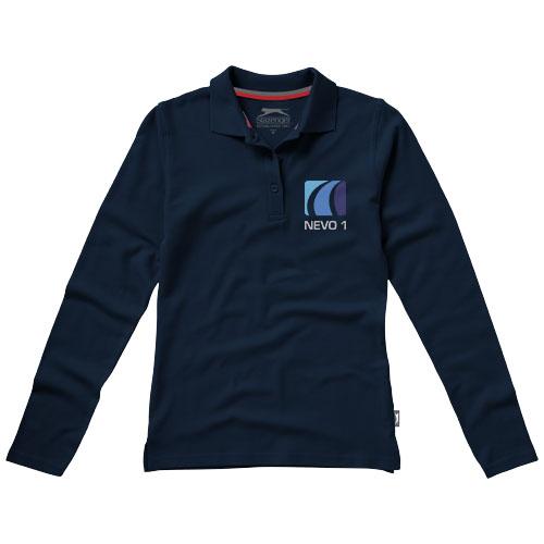 Polo manche longue pour femme - Point 33107494 - 100% coton peigné - Maille piquée 180 g/m²_0