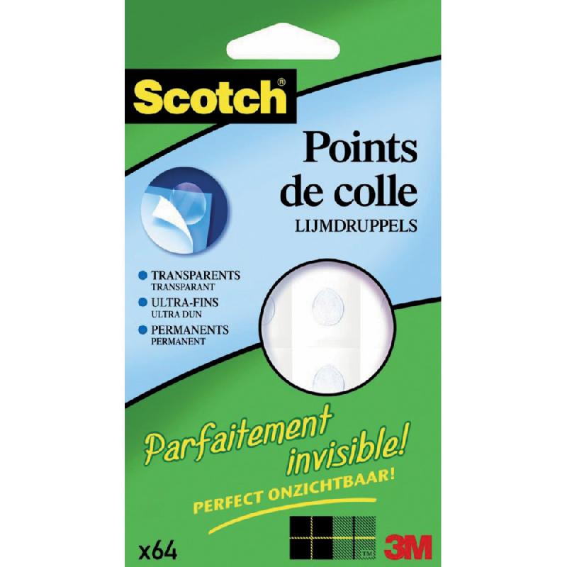 Scotch Points de colle pastilles adhésives double-face invisibles - paquet de 64_0