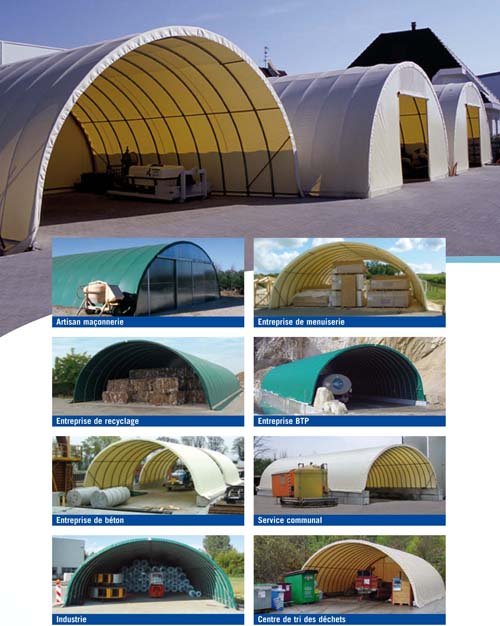 Tunnel de stockage omegabri / ouvert / structure en acier / ancrage au sol avec platine_1