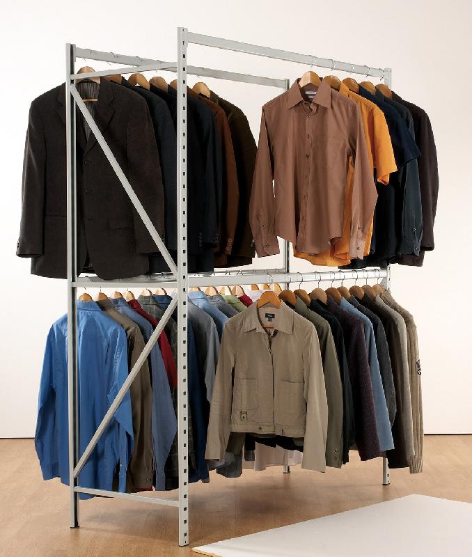 Rayonnage modulable pour le stockage de vêtements en entrepôt, porte cintres / Rang'Eco_0