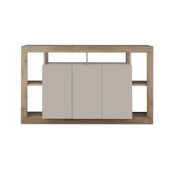 Vivabita Matelpro - Buffet/bahut contemporain 3 portes mercure/cachemire Dominika - Moderne & Design -Mercure/cachemire -  -Types de portes: Battantes_0