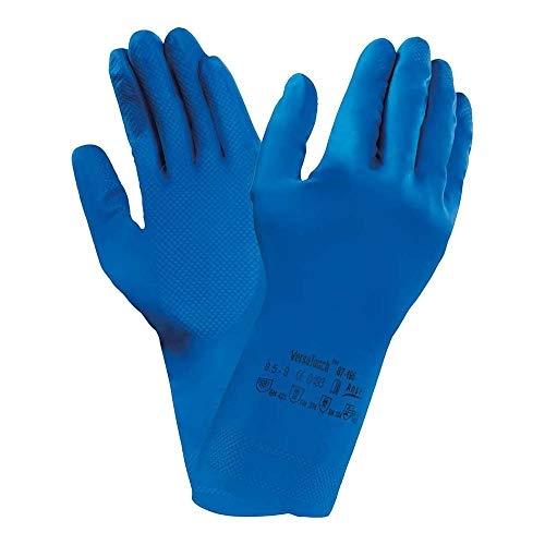 Ansell Raversat 87-195 - Lot de 12 gants de protection en latex bleu - Taille 8_0
