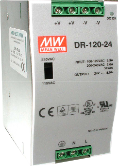 Alimentation DIN 24V DC à découpage - RI-DR-120-24 - 120W, 5A, montage rail DIN, norme CE_0