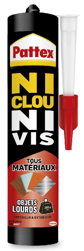 Colle PATTEX - Ni clous ni vis - Objets lourds - 460g blanc - Sans solvant - Usage intérieur et extérieur_0