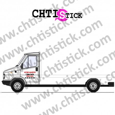 E MQ3 x 2 - Marquage véhicule - Chtistick - Lettrage adhésif 4 lignes pour camion dépanneuse ou plateau_0
