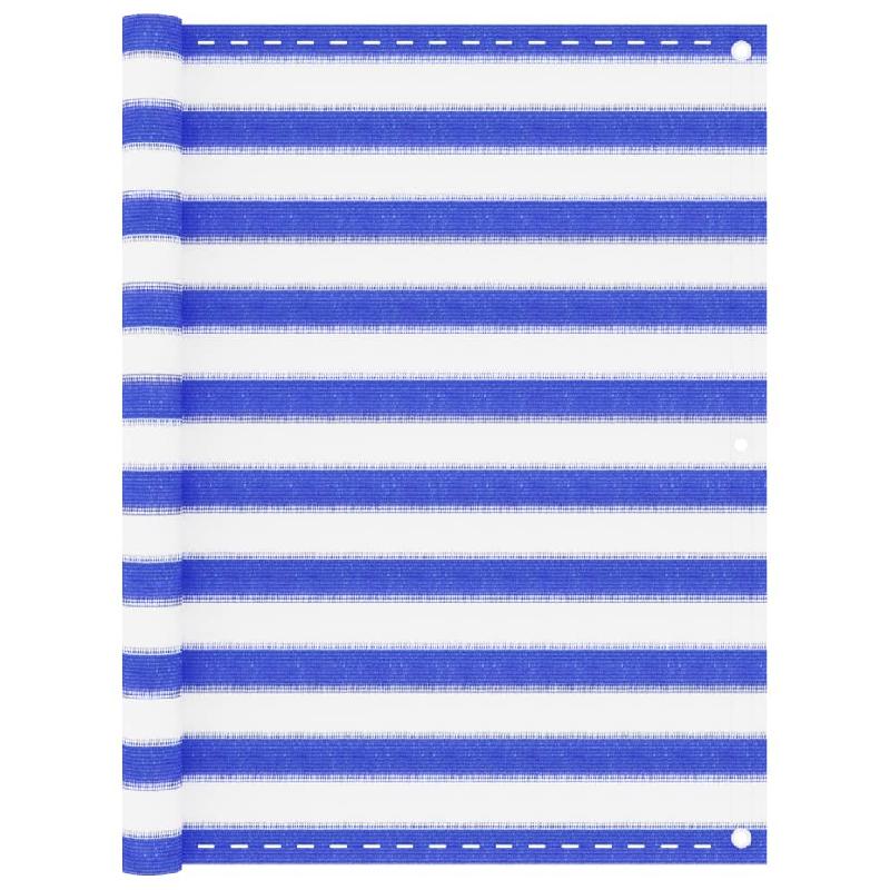 ÉCRAN DE BALCON BRISE PARE VUE PROTECTION CONFIDENTIALITÉ 120 X 400 CM PEHD BLEU ET BLANC 02_0010115_0