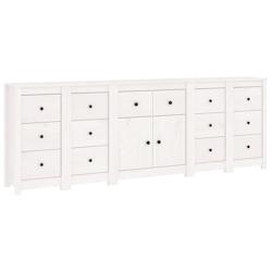 HELLOSHOP26 - Buffet bahut commode armoire en bois massif de pin blanc 230 x 35 x 80 cm pour cuisine, salon ou salle de séjour_0