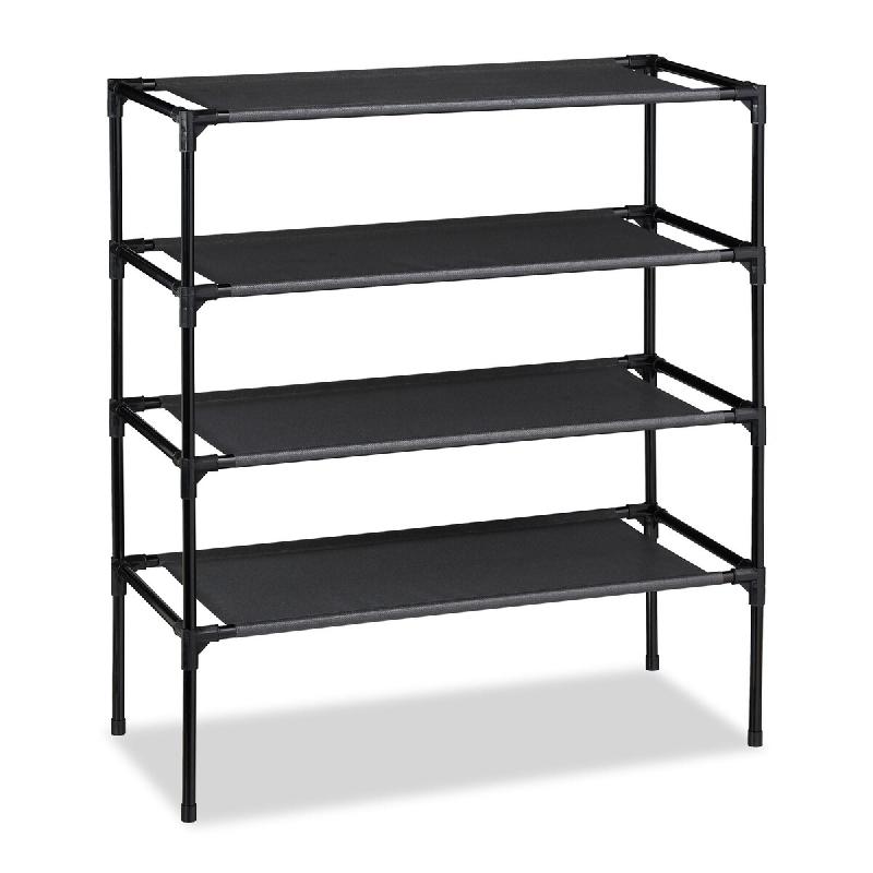Helloshop26 - Étagère à chaussures extensible pratique 68 x 62 x 28 cm en fer noir 13_0008866 - noir 3000244365863_0