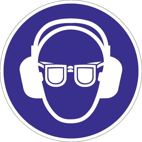 Pictogramme d'obligation - Protection auditive et oculaire obligatoire - Panneau en plastique éprouvé_0