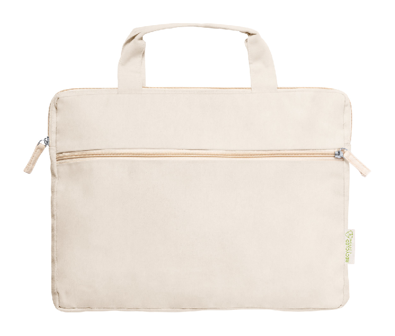 Sac conférencier en coton recyclé - avec compartiment zippé - 100% coton recyclé 275 g/m²_0