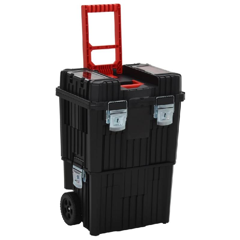 Vidaxl chariot à boîte à outils noir et rouge polypropylène 152098_0