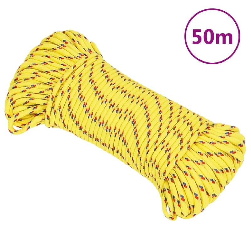 Vidaxl corde de bateau jaune 3 mm 50 m polypropylène 152588_0
